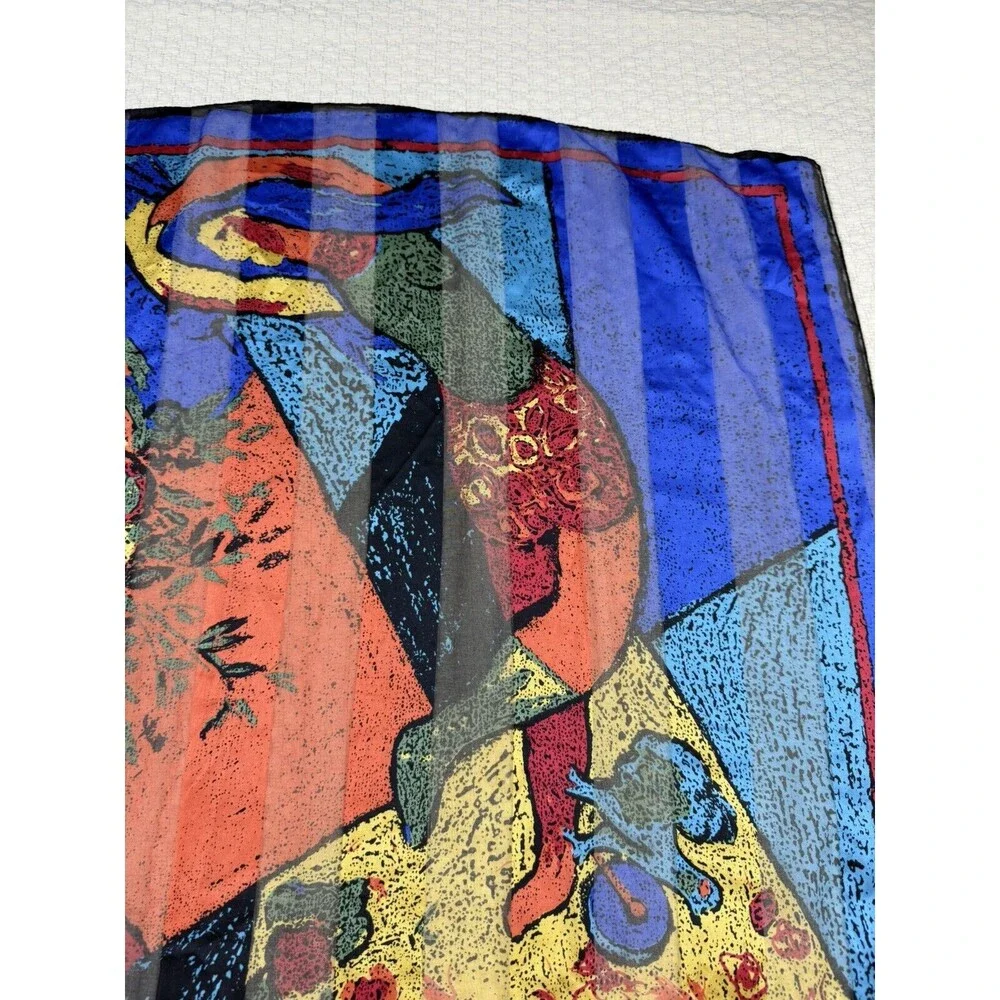 Patricia Paris SCARF Vintage‎ Painting Square Wrap Ancient Greek Fresco 34